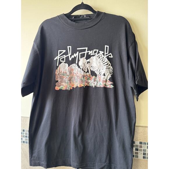 Palm Angels Graphic Cotton Black Men's T-shirt Skulls SZ XXL Italy NWOT